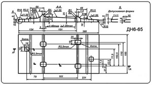 Схема подкладки ДН6-65