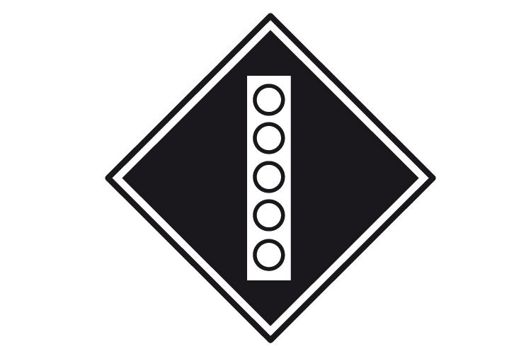 Знак «Поднять токоприемник на электровозе»